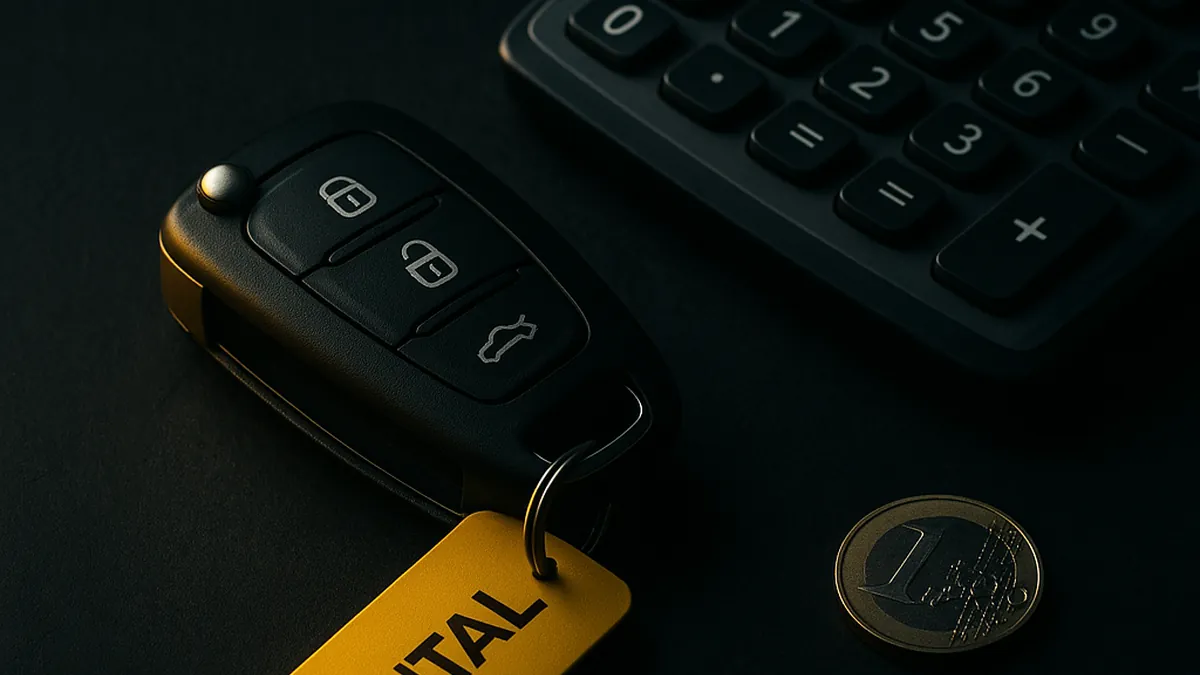 Rental car key with calculator — loss of use vs rental car