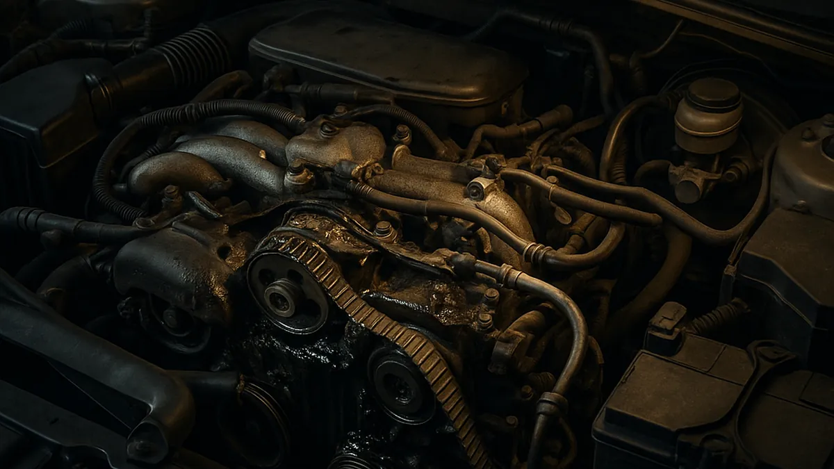 Damaged engine bay — Engine damage warranty Erlangen